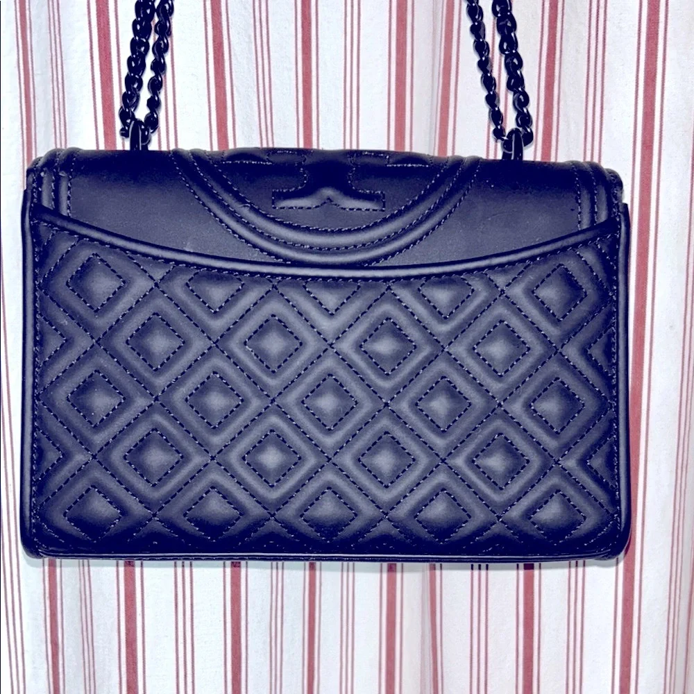 Elegant Tory Burch Fleming  Black Handbag - Picture 3 of 7